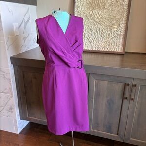 Calvin Klein Pink Sheath Midi Dress V-Neck Sleeveless